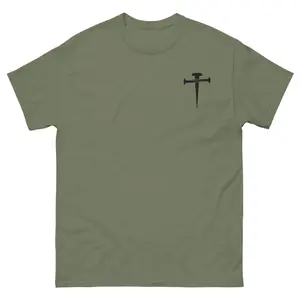 nail cross t shirt soft fabric, embroiderd high quality design