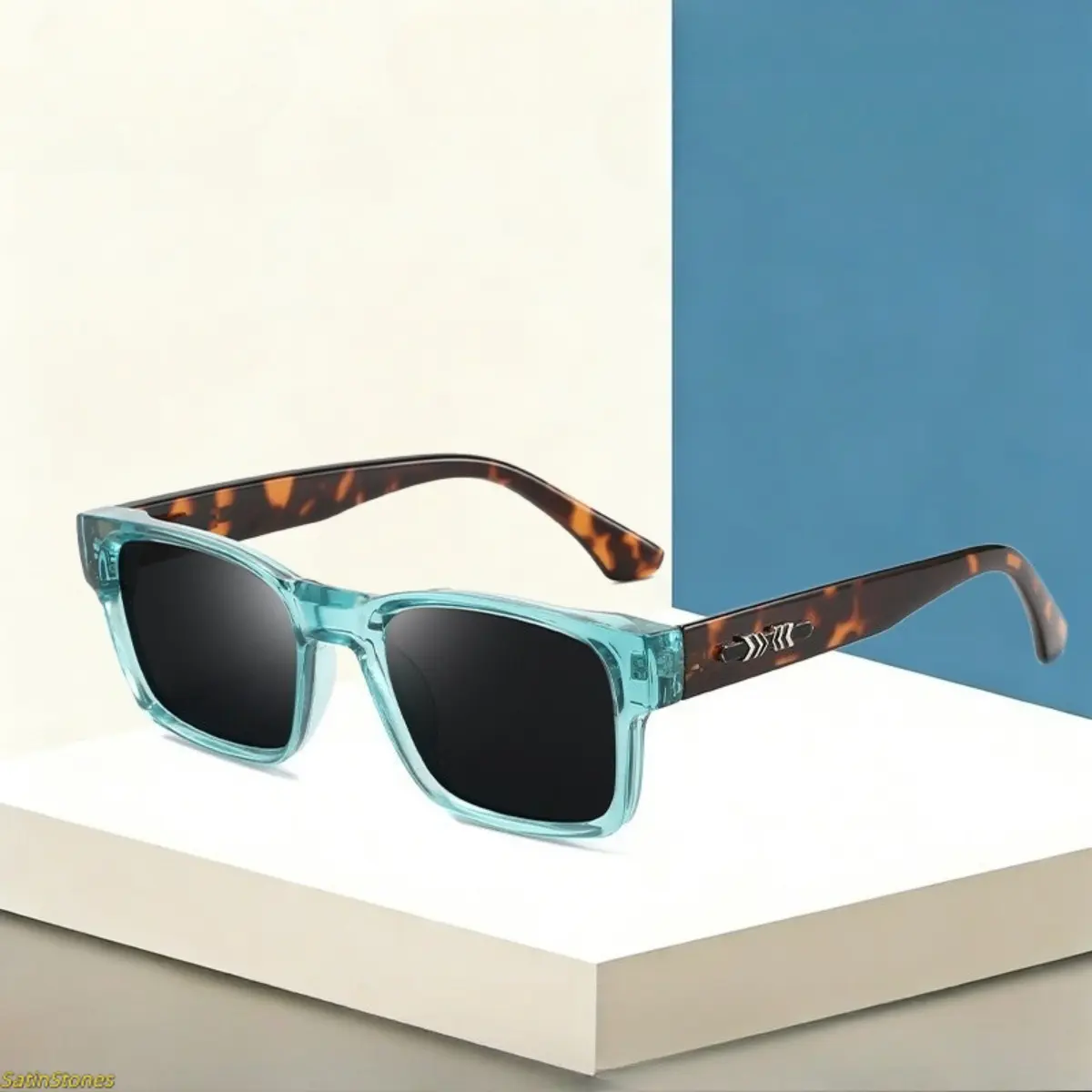 2026 New Retro Small Square Frame Sunglasses - Unisex High-End European-American Niche Eyewear, Natural Material Semi-Rimless Thin Frame, UV Protection Anti-Ultraviolet Fashion Men's Sunglasses for Plain Face Flattery, Anti-Ultraviolet Men's Sunglasses