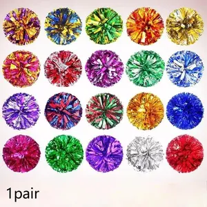A Pair Cheerleader Pom Poms 30cm Cheerleading Pompoms Ring Style Team Sports Pompom Girls Game Big Match Cheering Hand Flower