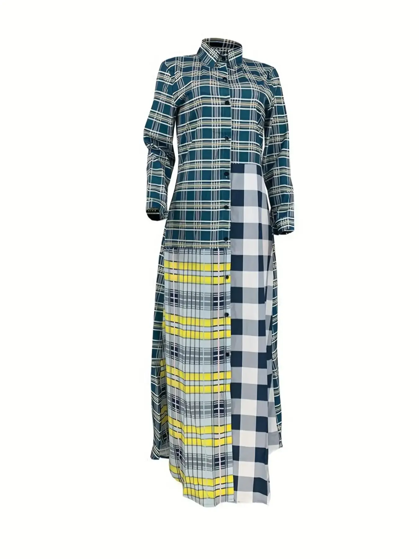 Women Plaid Print Button Front Long Sleeve Collared Coat Casual Fitted Winter Fall 2026