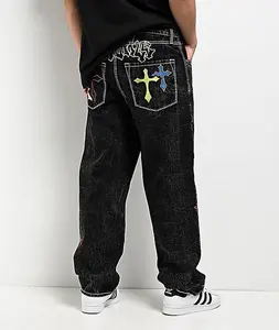 Ninth Hall Ambush Crosses Black Wash Loose Fit Jeans