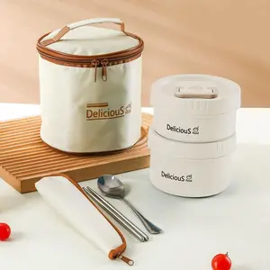 Stainless Steel Lunch Box, 1 Count Multi-grid Food Storage Container with Lid & Spoon, Portable Bento Box for Outdoor Camping Picnic