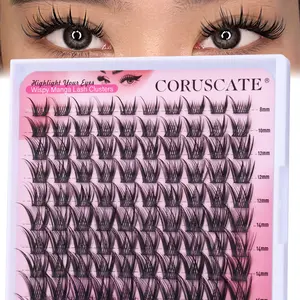 Wispy Lash Clusters Manga Eyelash Clusters, Natural Individual Lashes C Curl Spiky Cluster Eyelash Extensions, 8-16mm False Eyelashes Anime Lash Extension Natural Look DIY Lashes
