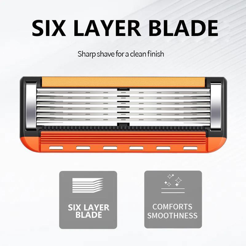 48/24-Piece Men's Razor Blade Replacement Set with Handle - Ultra Sharp Stainless Steel Blades for Smooth Shaving, Works with Standard Razor Handles, Bulk Disposable Blades Face Head Body Shaving