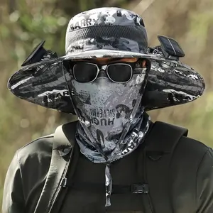 2025 New Solar Fan Outdoor Fishing Hat-SolarSun Protection Sun Hat with Fan Solar Fan HatDual Power Supply Fan Outdoor Fan