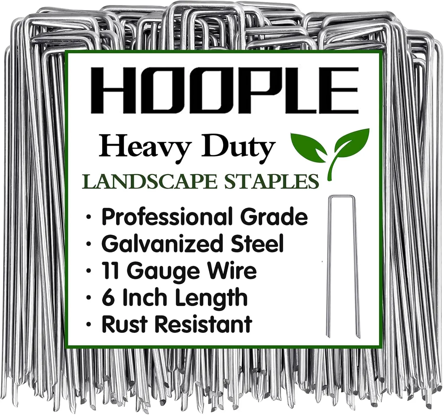 6 Inch Galvanized Steel Garden Stakes Staples for Outdoor Decorations Anti-Rust Stakes for Barrier Fabric Landscape Staples U-Shaped Tent Stakes