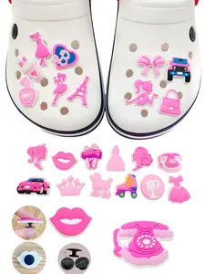 6/9/22pcs Barbie Theme Shoe Decorative Clips, Cute Cartoon Crown, Bow, Ice Skates, Eiffel Tower, Poodle, Kids DIY Sandal Accessories