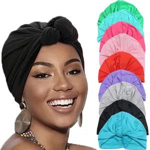 5Pcs/Pack Twist Knot Women's Bag Head Hat, Chinese Knot Elastic and Comfortable Indian Hat, Bohemian African Retro Style Fashionable Hairband Set