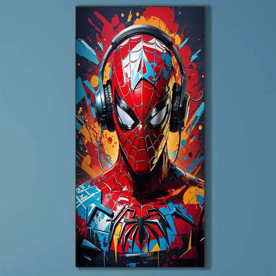 5D DIY Full Drill Round Diamond Painting - Diamond Painting Kit Spider. Headphones. Mosaic Canvas DIY Wall Art, Home Wall Decoration.