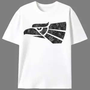 Aztec Eagle Head Geometric Graphic Tee |   Mexican Indigenous Tribal T-Shirt |   Chicano Streetwear Casual Top