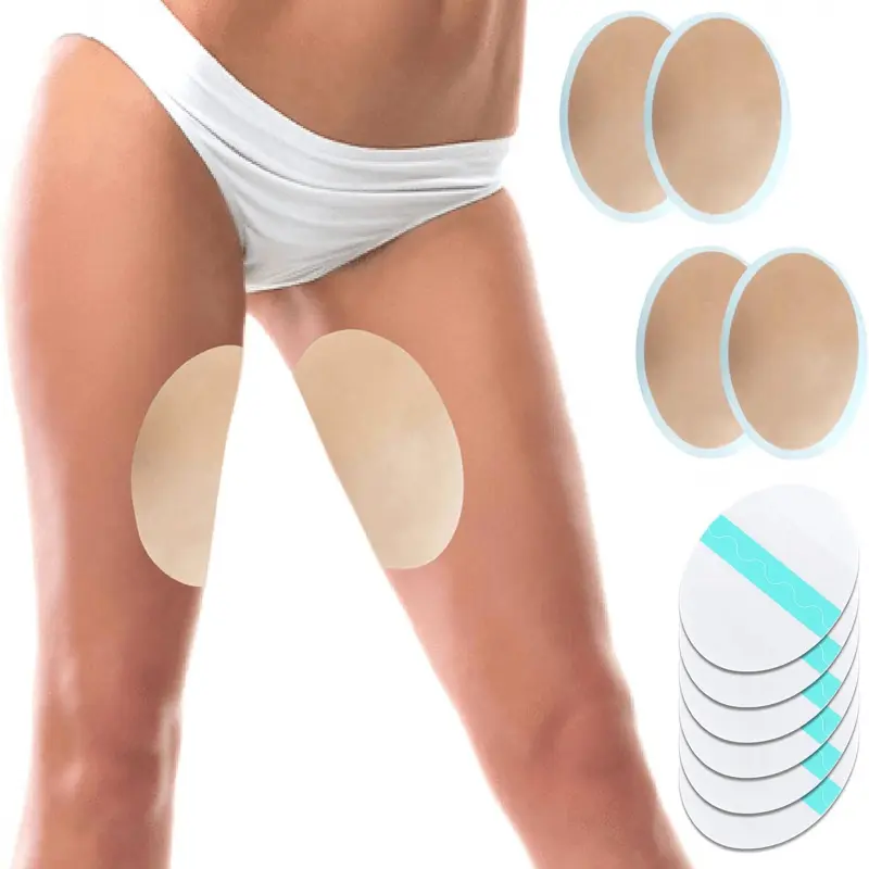 10 Pack Anti-Chafe Thigh Pads, Transparent Self-Adhesive Tpu & Non-Woven Fabric, Sweat-Absorbing Comfortable Body Stickers