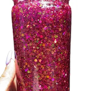 Glitter Bombshell Snow Globe Tumbler - 16oz Handmade Cup Reusable Washable