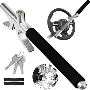 Steering Wheel Lock for Enhanced Vehicle Security, Durable Anti-Theft Device, Universal Fit for Most Cars and SUVs