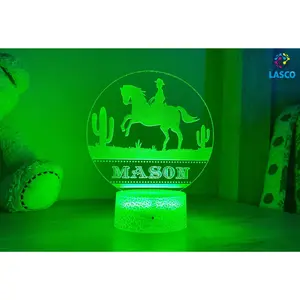 Cowboy Kids Personalized Acrylic Night Light