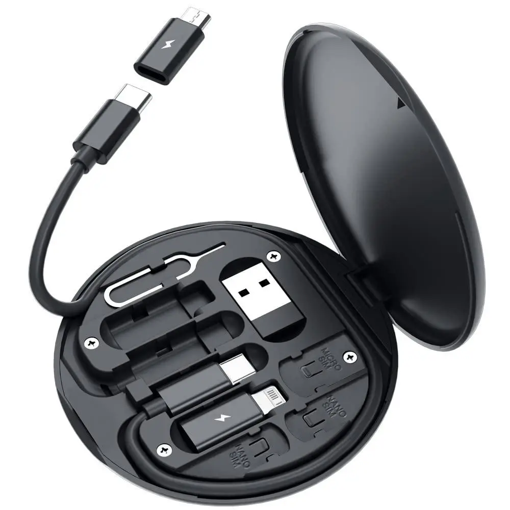 Portable Multifunctional Data Cable Organizer, 60W Fast Charging Phone Stand, Charging Cable Set, Multi-head Adapter, Lightning Connector, iOS Connector, Electronic, Cellphone Charger