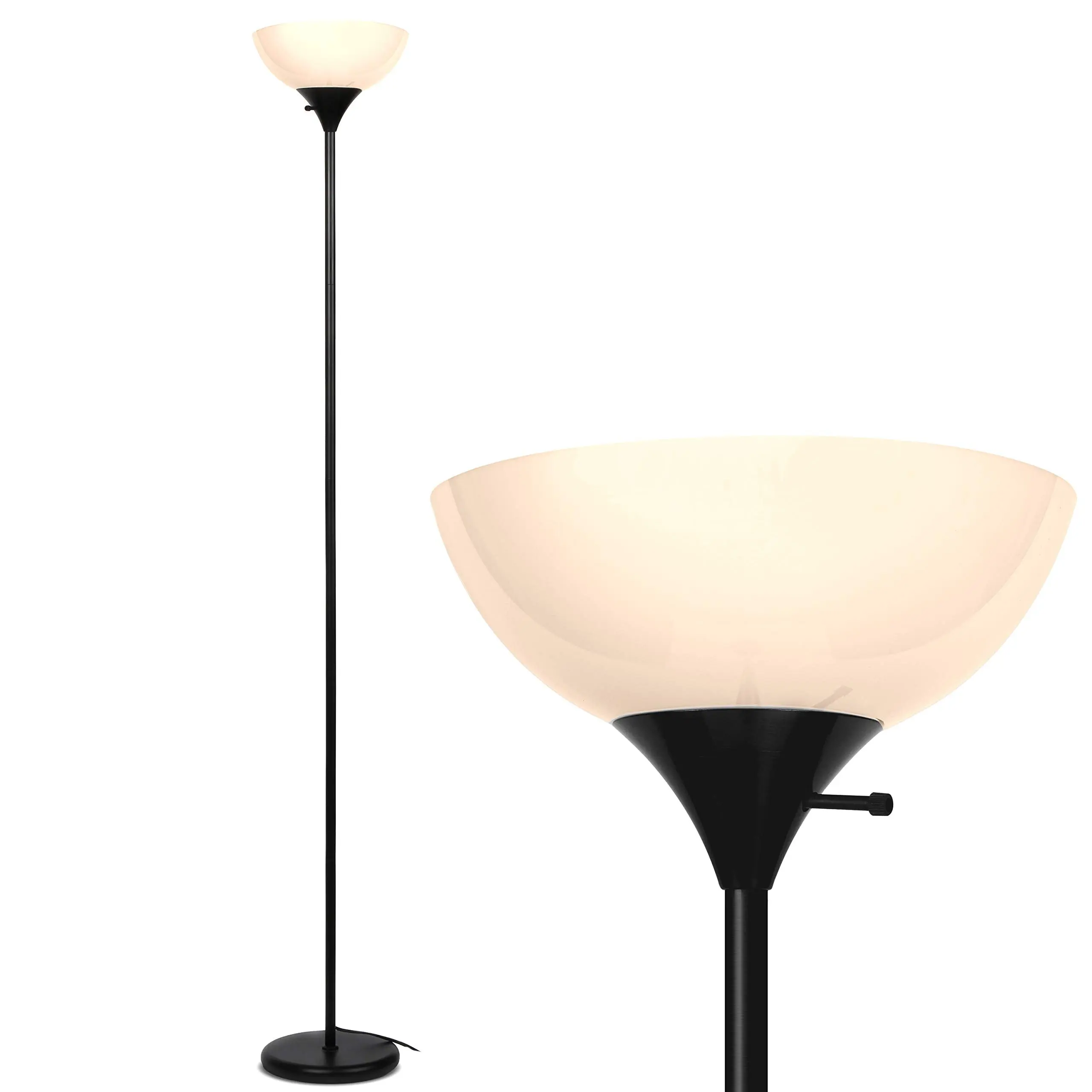 Brightech – Sky Dome LED Floor Lamp – Dimmable Tall Pole Modern Standing Floor Lamp – Torchiere Light for Living Room, Bedroom, Office, Dorm Room, Den – Dome Shade, LED Bulb Included