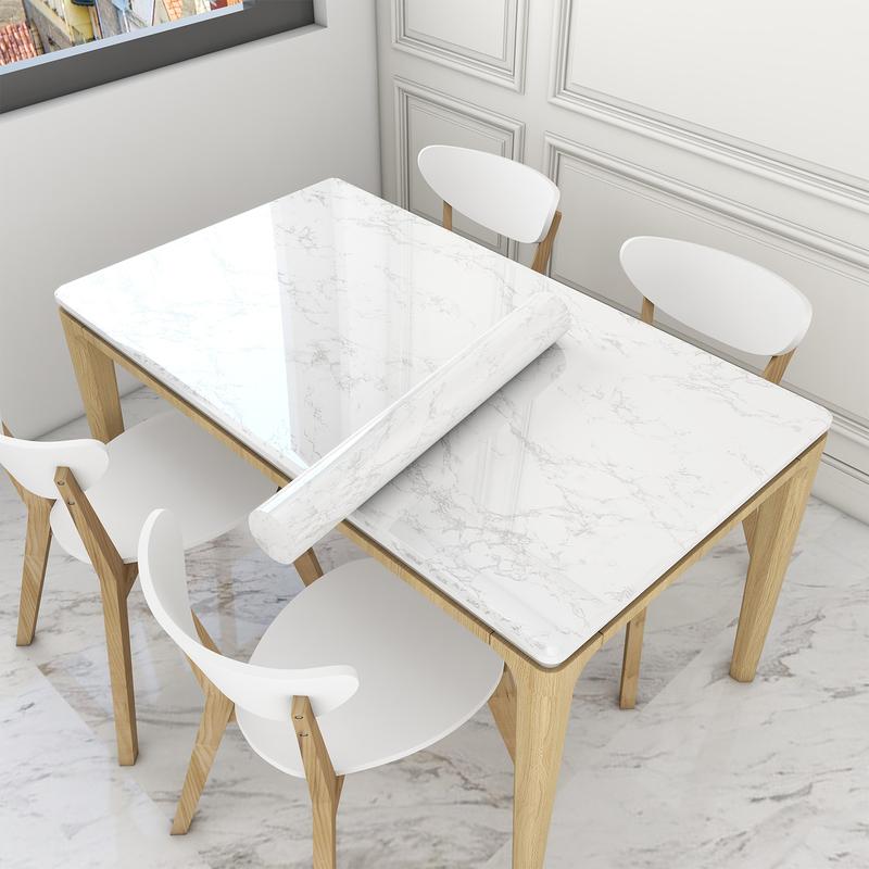 Marble Pattern Self-adhesive Sticker, 1pc Waterproof Decorative Paper for Countertop Furniture Table, Decorative Wallpaper for Living Room Kitchen Bathroom Home Interior Decor, Interior, Design, Modern, Room Decor pegatinas decorativas