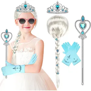 P-CPA04    Princess Wig Princess Cosplay Tiara Wand Costume Gloves Dress up Costume Cosplay Accessories for Birthdays Parties