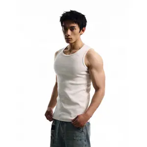 Men's 3 Pack Ribbed Texture Fitted Tank Tops, American Style Breathable Sleeveless Workout Shirts, Casual Inner Wear Gym Muscle Vests