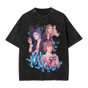 valentine shirts  Trapped by Destiny T Shirt Washed 100% Cotton 17Oversize T-Shirts Life Is Strange Vintage Tops Streetwear Graphics Printed Tees Fashion