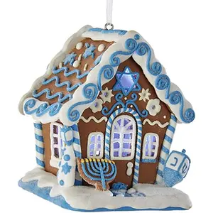 Gingerbread Man-Shaped LED Hanukkah House Ornament