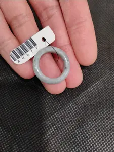 Natural Grade A Jadeite Jade Ring | Authentic Burmese Jade Band | Dove Grey | Size US 6.5