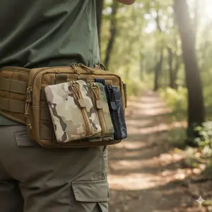 Tactical Fanny Pack for Men: Ultimate EDC Gear - Hunting, Camping, Running & Gym Essentials. Durable, Water-Resistant, Multi-Pocket Organizer. Perfect Outdoor Survival & Hiking Accessory. Camouflage Design, Compact & Versatile.