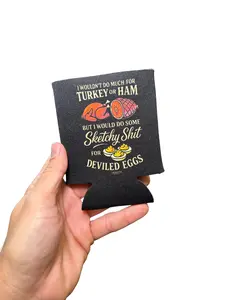 Sketchy For Deviled Eggs | Funny Black Handheld Drinkware Koozie by Luckless Outfitters