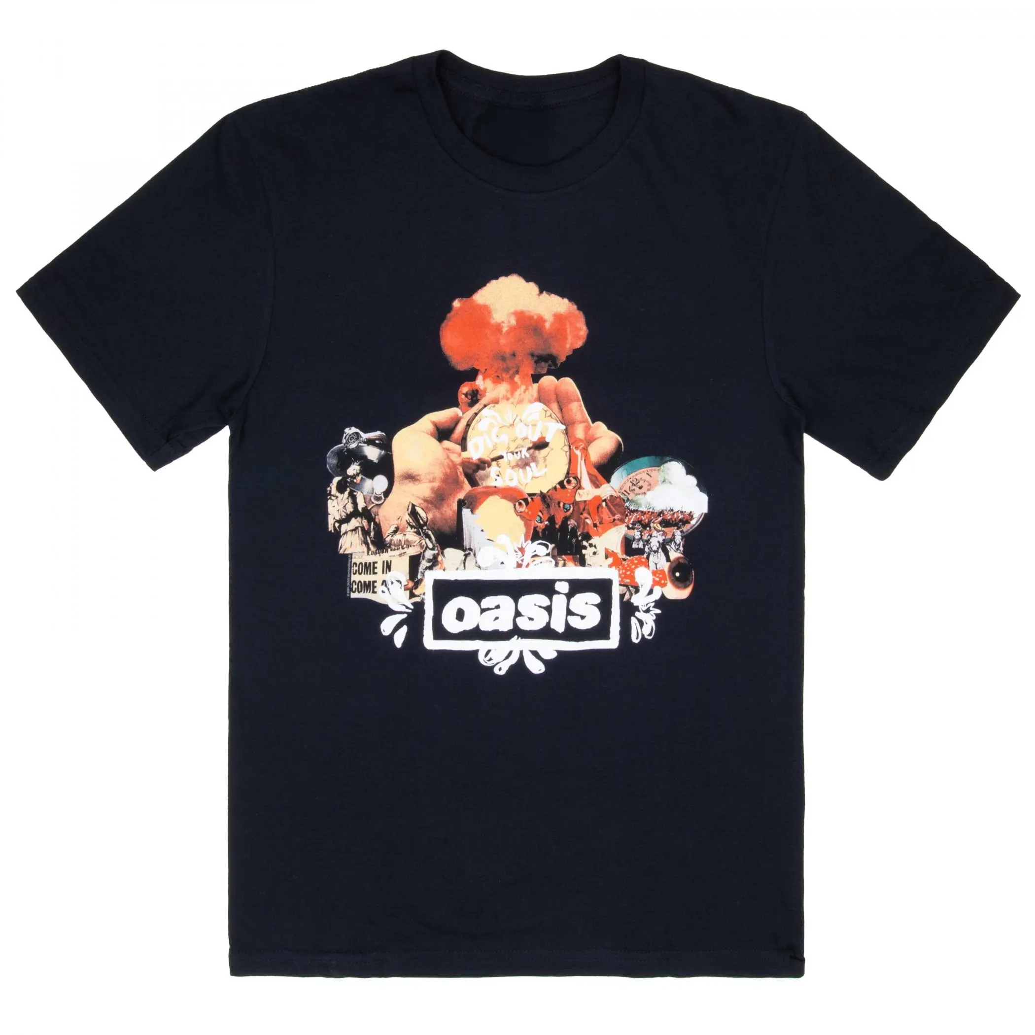 Oasis Atomic Collage T-Shirt ,Retro Oasis Band Tee, 90s British Rock Graphic Shirt