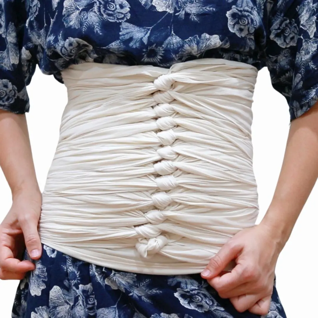 SageAbay Unbleached Cotton Muslin Bengkung Belly Binding Wrap 'Victoria' Stomach Binder Postpartum Belly Wrap