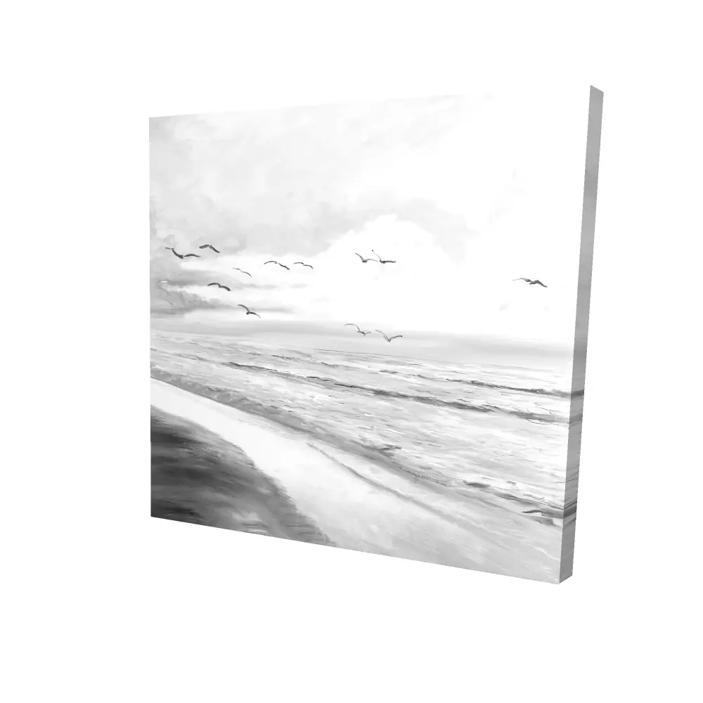Begin Home Decor 2080-2424-CO61-1 24 x 24 in. Monochrome Tropical Sunset - Exotic Gray Bedroom Canvas Decor