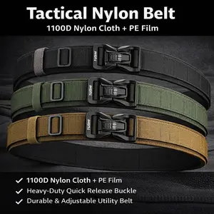 Men’s Double-Layer Reinforced Tactical Belt Length 105 cm 41.3 in