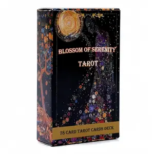 Quiet Flower Tarot Cards Set, Portable Divination Deck for Fate Prediction & Spiritual Guidance, Ideal Gift for Ages 14+, Galaxy