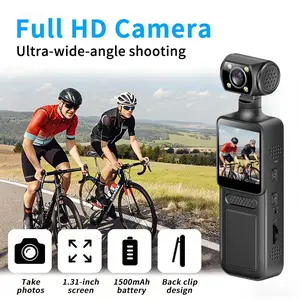 1080P Handheld Stabilizer Pocket Sports Camera, Full HD 1080P Camcorder with 180° Rotating Lens, Portable Rechargeable Vlog Camera. TF CARD ARE INCLUDEED