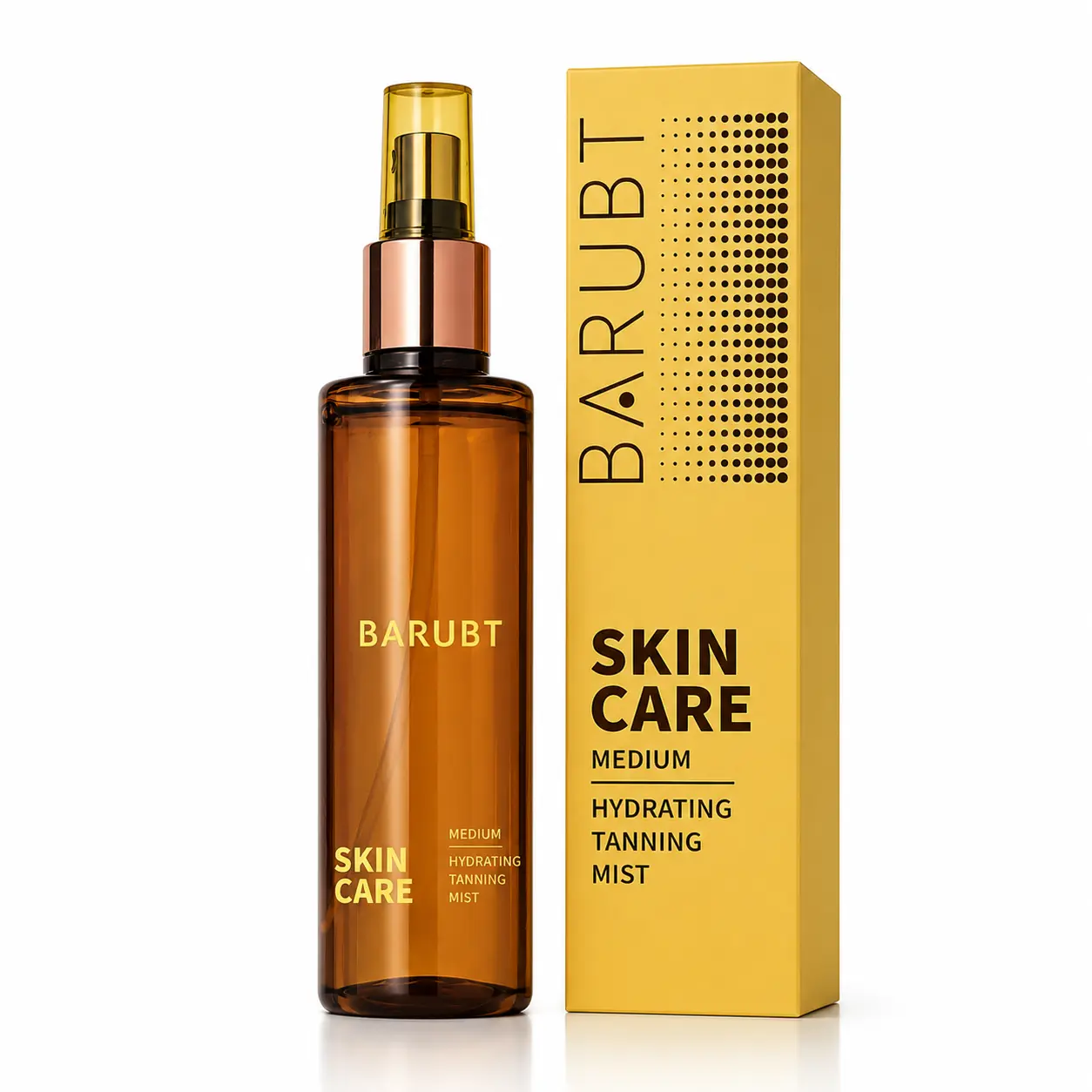 BARUBT Self-Tanning Mist for Body, Face, and Hands – Added skincare benefits (hyaluronic acid, vitamin C, vitamin E, DHA, and collagen boost) – Cucumber scent: no fake tan smell! – Hydrating mist for a gradual tan