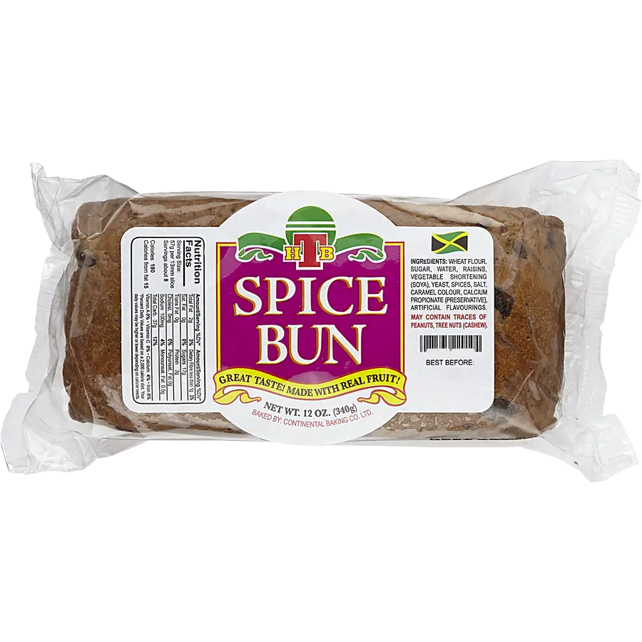 HTB Jamaican Spice Bun 12oz - Authentic Caribbean Flavor, Perfect for Breakfast or Dessert, Soft & Sweet with Island Spice