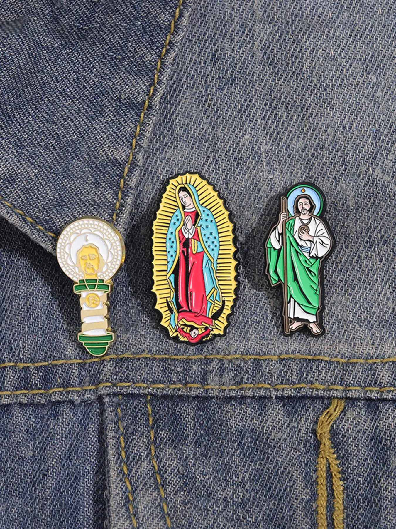 Religious Themes Brooch, Fashionable Enamel Pin Lapel Pins Brooch Clip Fashion Accessory Suitable for Backpacks, Jeans, Scarves, Hats Decoration, Trendy All-match & Exquisite Brooch for Birthday Gift Brooch Set