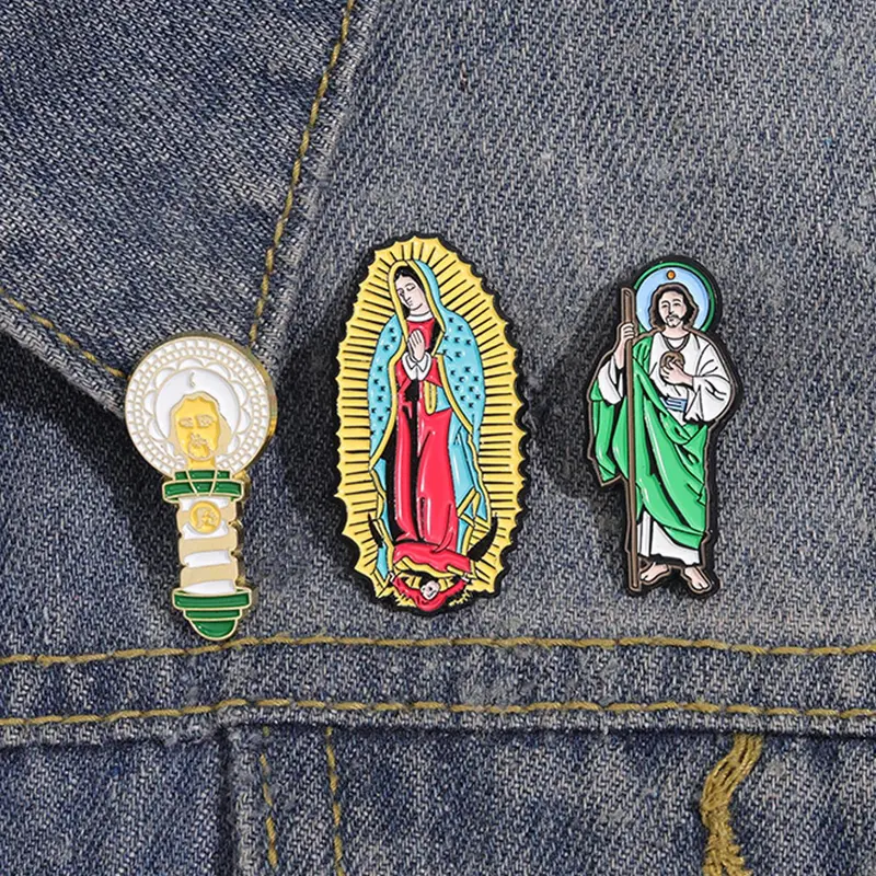 Religious Themes Brooch, Fashionable Enamel Pin Lapel Pins Alloy Brooch Pin Fashion Accessory Suitable for Backpacks, Jeans, Scarves, Hats Decoration, Trendy All-match & Exquisite Brooch for Birthday Gift Brooch Set