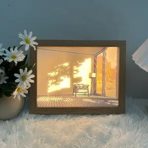 LED Light-Up Art Frame | 3-Color Dimmable Lighting | Modern Rectangular Design | Perfect for Bedroom, Living Room & Home Decor | Ideal Gift & Stylish Room Accent