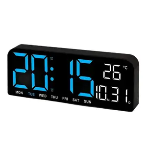 LED Digital Alarm Clock with Dual Alarm, Digital Wall Clock for Home Bedroom & Office, 10" Large Display 12/24H Desk Clock with Temperature/Humidity/Week/Adjustable Dimmer, Minimalist Clock Lights Set, New Year's Day Decorations, Valentine's Day Gifts