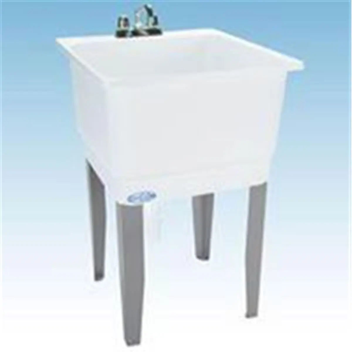 E.L. Mustee & Son Economy Laundry Tub 14, Extra Deep Tub, Finished Steel Legs, Accommodates Dual-Handle Faucet, Adjustable Levelers, Connects to Standard P or S Trap, Includes Finished Steel Legs, Leakproof Drain, Integrally Molded-In Drain