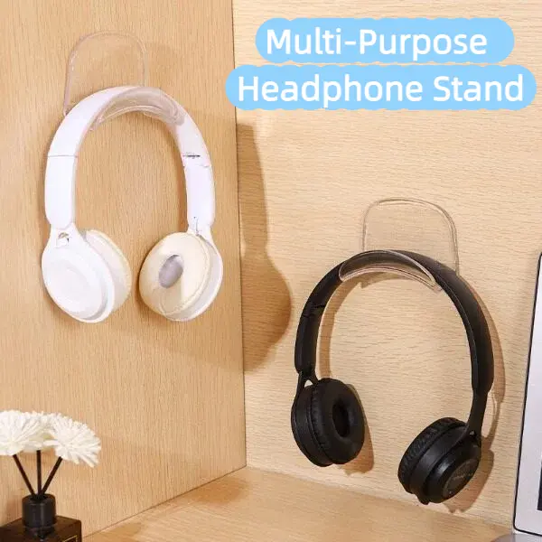 3-Pack No-Drill Headphone Hooks & Bag Hangers. Multi-Purpose ABS Wall/Desk/Door Mount for Coats, Scarves & Ties. Wall Mounted Organizer Space Saver Organizer