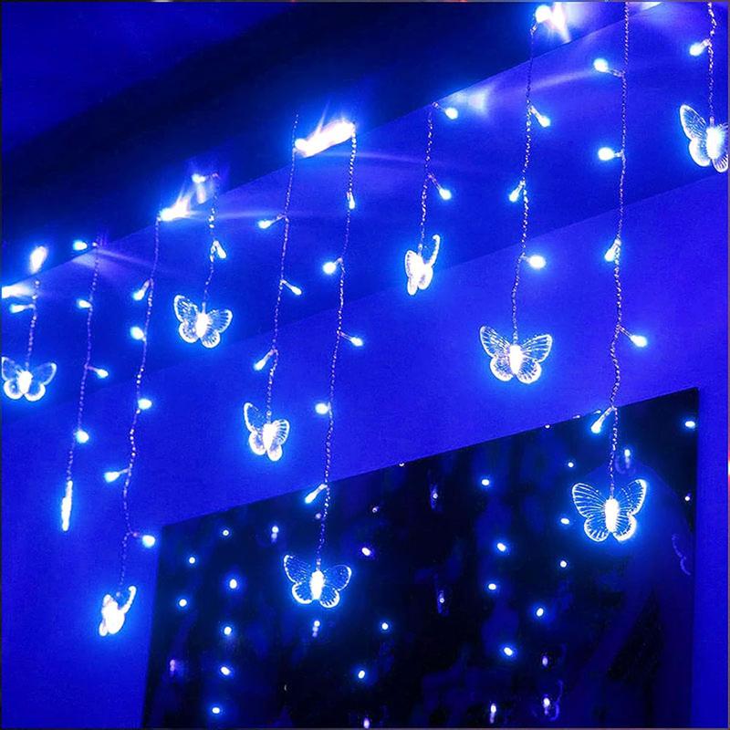LED String Light, LED Butterfly Curtain Light, 21.3ft/255.9inch 8 Modes USB Charger Window Twinkle String Lights With Remote Control, 96 LEDs Copper Wire Fairy Lights For Room Christmas Wedding Party Decoration graduation leis graduation decorations