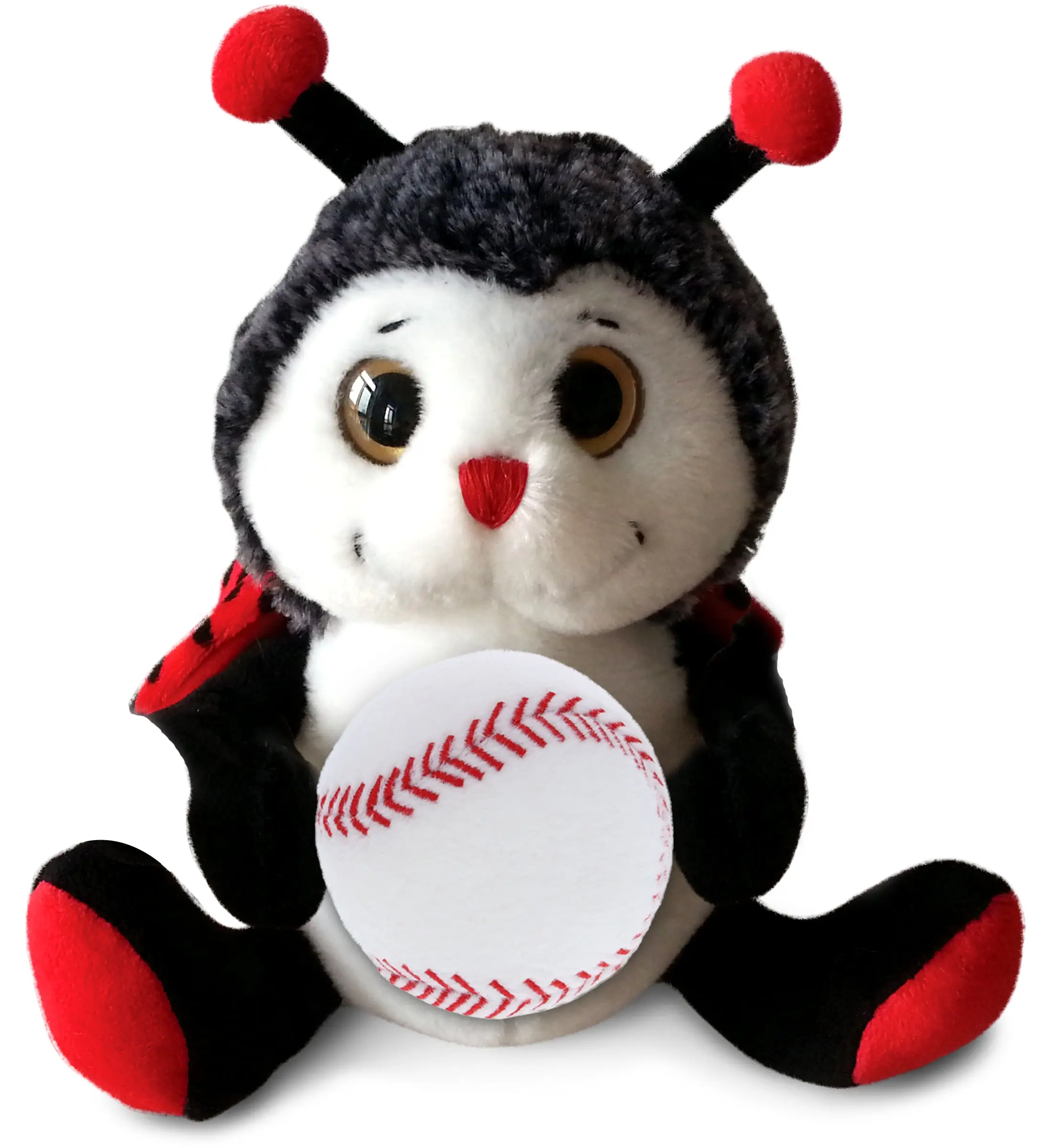 PLUSH BASEBALL - SUPER-SOFT PLUSH - SITTING LADYBUG