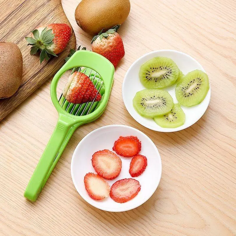 Strawberry Fruit Slicer, Vegetable Fruit Cutter, 1 Count Egg Slicer, Handheld Manual Fruit Divider, Stainless, Durable Fruit Tool, Kitchen Gadgets for Home Use, Kitchen Accessories