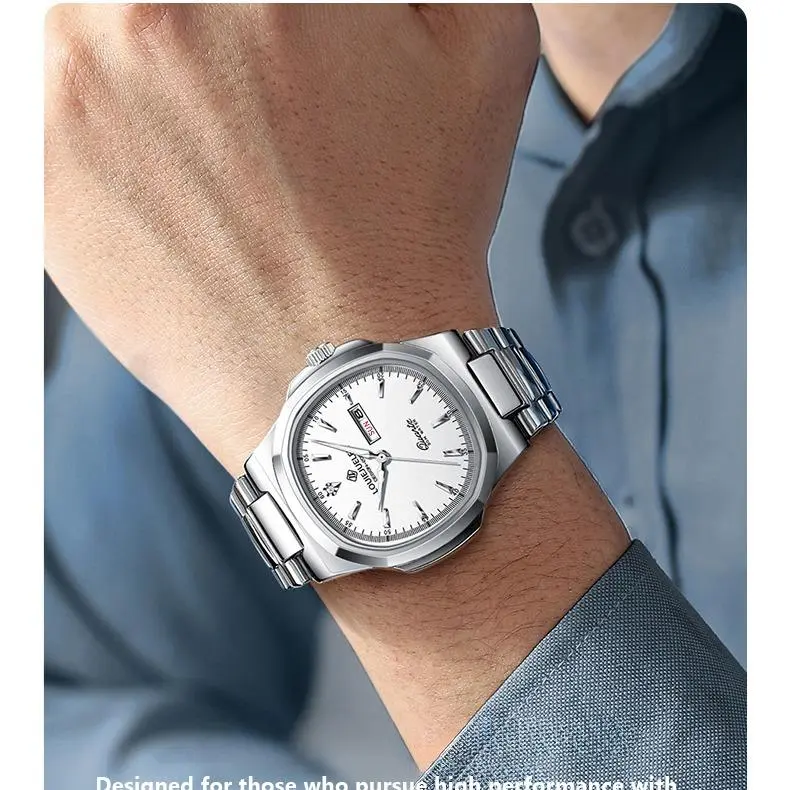Sartorial Excellence: A 42mm Watch with Triple Calendar Display and Luminous Night Visibility for the Discerning Professional.