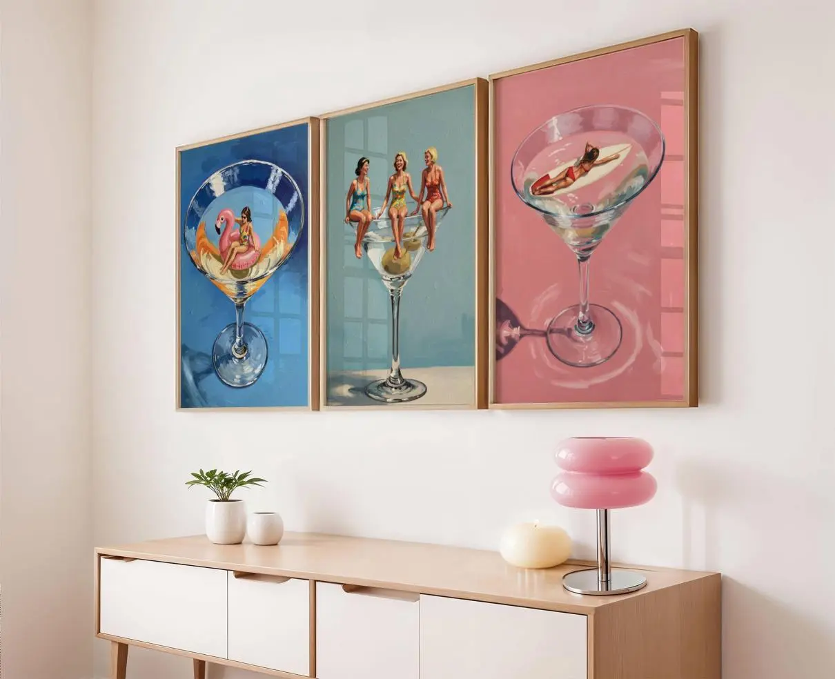 Set of 3 Quirky Cocktail Prints, Midcentury Wall Art, Martini Art Bundle, Trendy Home Decor, Everyday Basic, Never Outdated, Classic Fashion, Fits Every Occasion