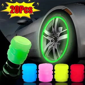 20-Pack Glow-in-the-Dark  Valve Stem Caps, Universal Fluorescent Tire Valve Stem Caps for Cars, Motorcycles, SUVs, Trucks, and Bicycles, Accessories, Cool
