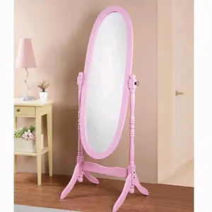Traditional Queen Anna Style Wood Floor Cheval Mirror, Full length, 59.25"x 22.5" Stylish Bedroom Bathroom Vintage Elegant Decor Standing