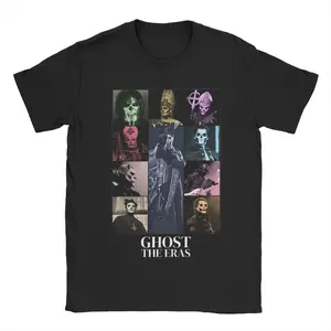 Men T-Shirts Ghost Band Eras Tour Cool 100% Cotton Tees Short Sleeve T Shirt Crew Neck Clothes Plus Size